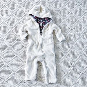 Baby Nay Cream Unisex Zip Up Hooded Snowsuit 18m